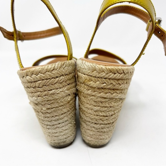 MARC BY MARC JACOBS YELLOW STARS AND HEARTS ESPADRILLE WEDGE SANDALS SZ 37.5/7.5 - Picture 8 of 11
